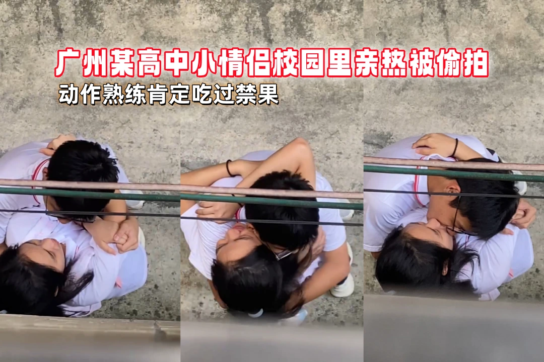 现在的中学生太会了 广州某高中小情侣校园里亲热被偷拍 动作熟练肯定吃过禁果