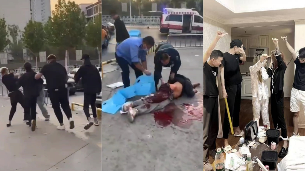 山东泰安精神小伙砍人事件 四人手持砍刀疯狂乱杀 完整视频曝光 
