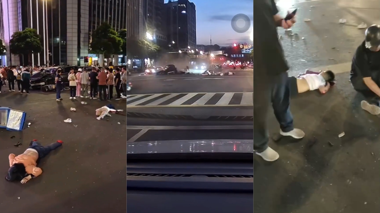 痛心！福州五一广场协和医院门口发生重大车祸 2死多伤现场惨不忍睹